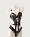 Jissbon Sheer Polka Dot Lace Bodysuit - Jissbon