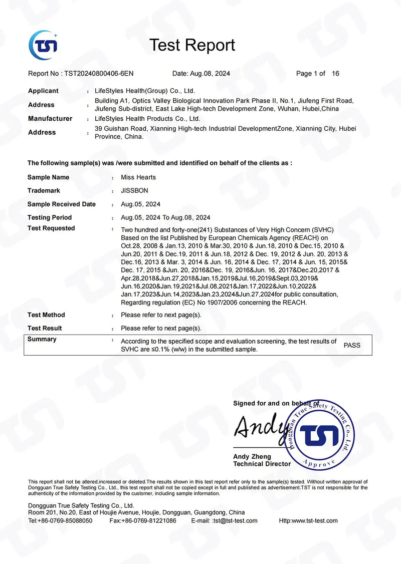 Certification detail
