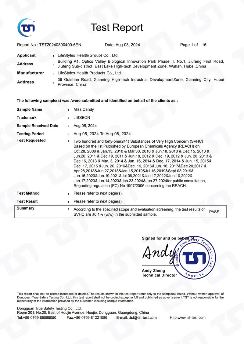 Certification detail