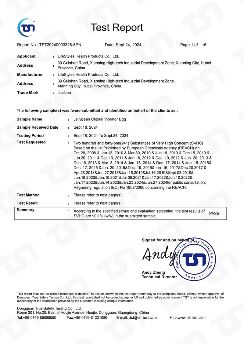 Certification detail