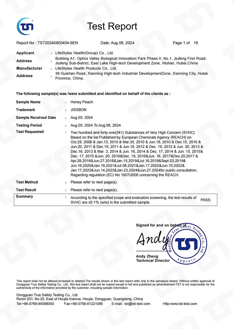 Certification detail
