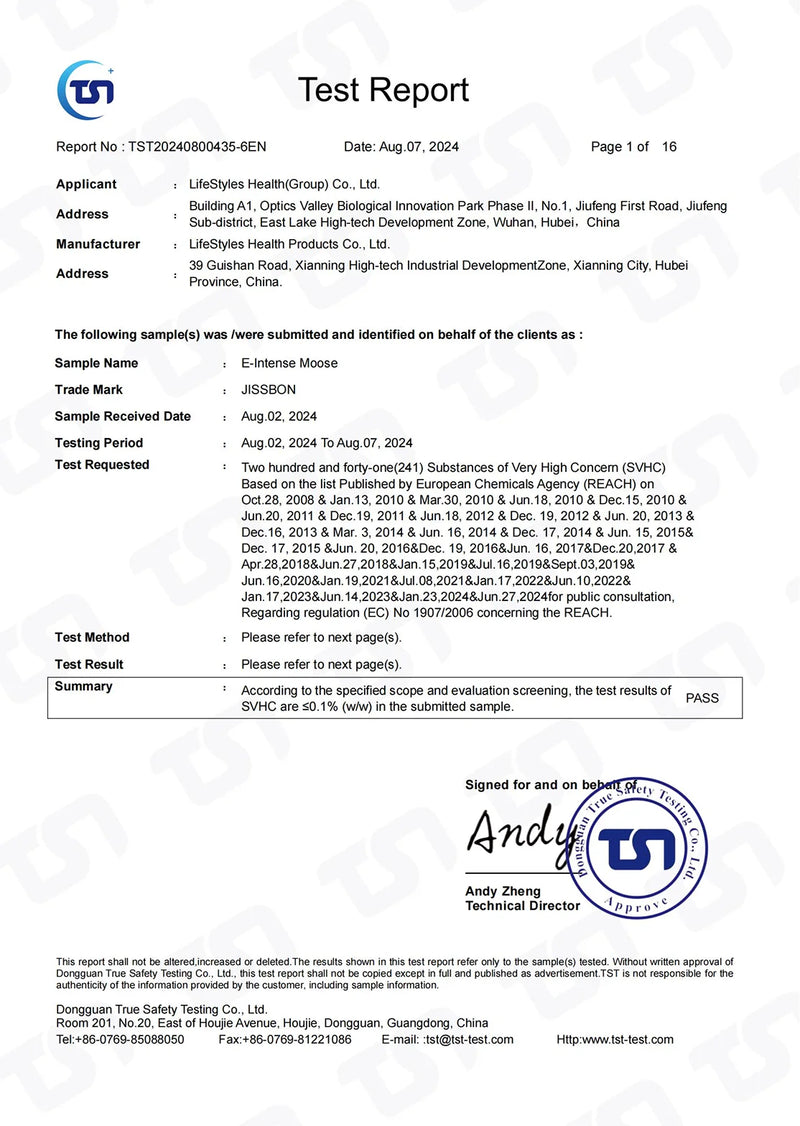 Certification detail
