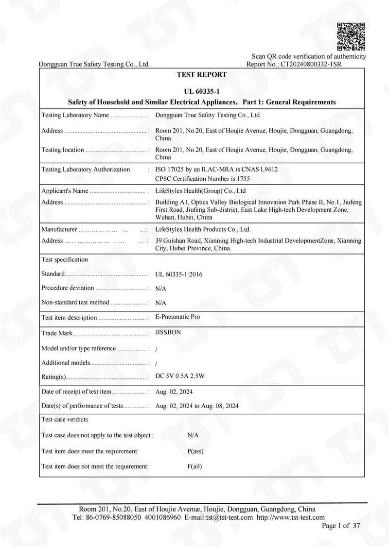 Certification detail