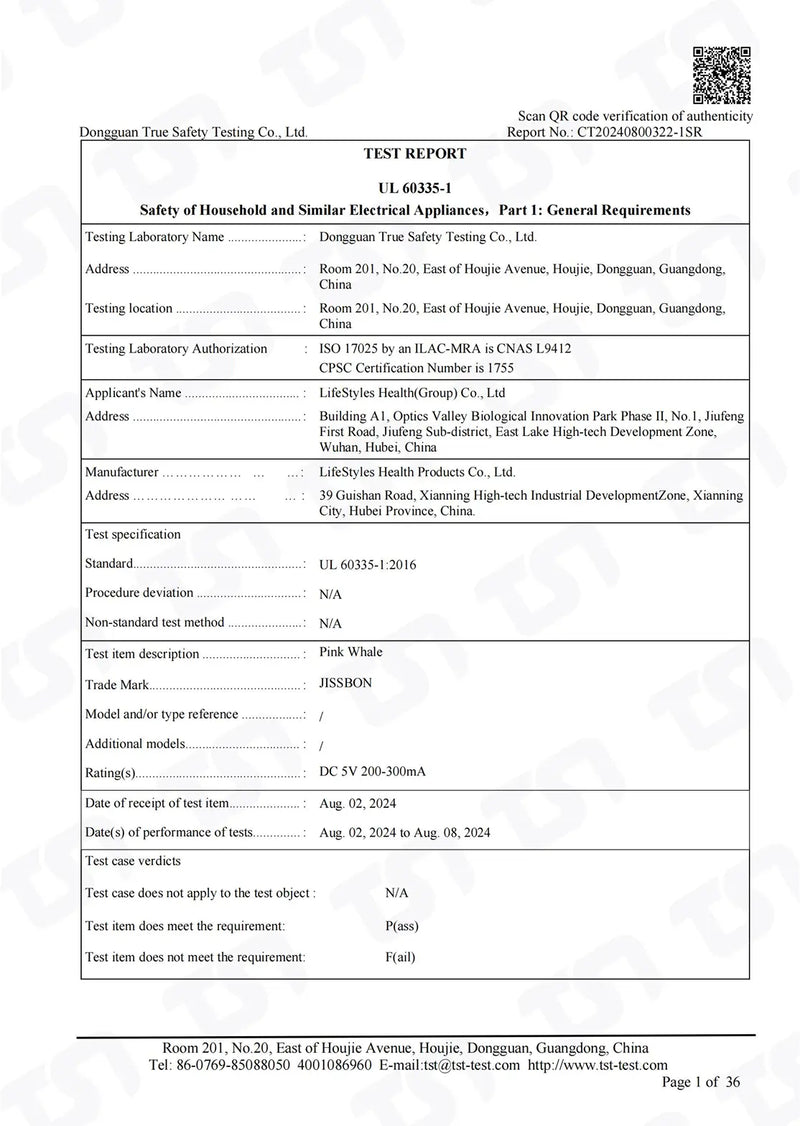 Certification detail