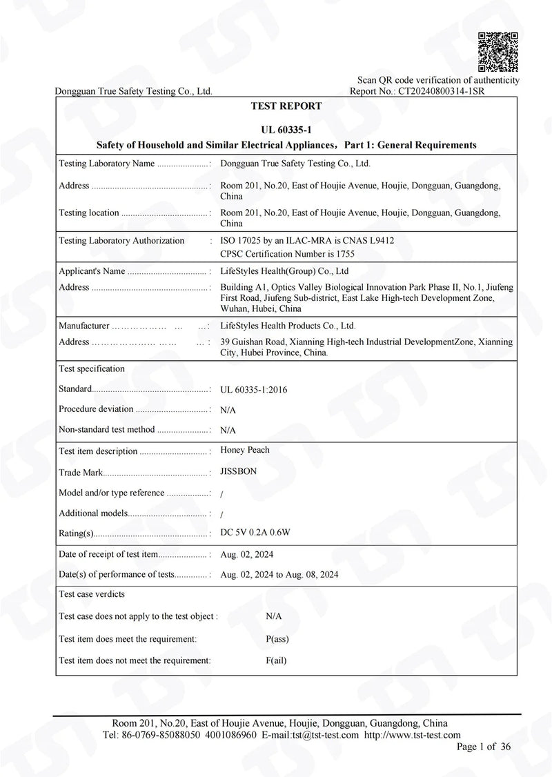 Certification detail