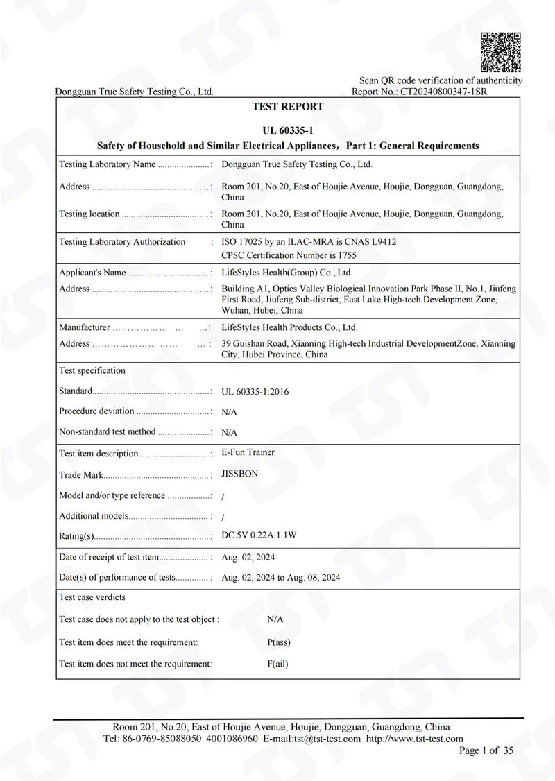 Certification detail