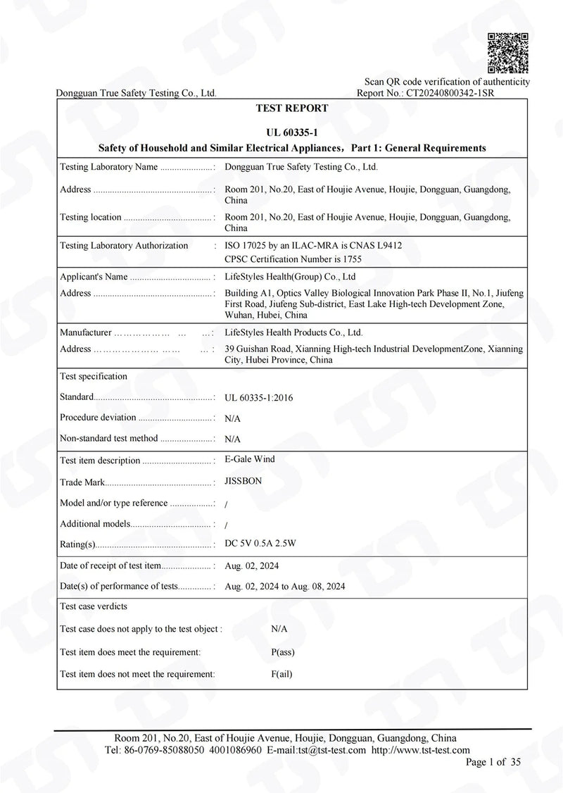 Certification detail