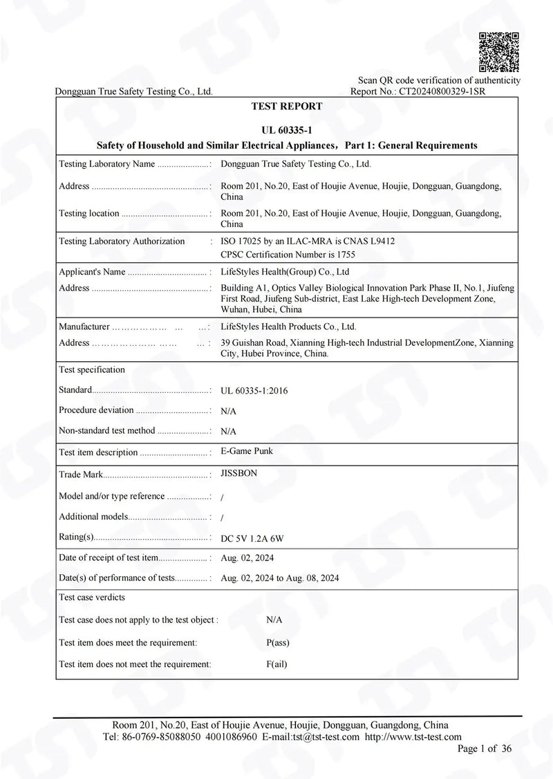Certification detail