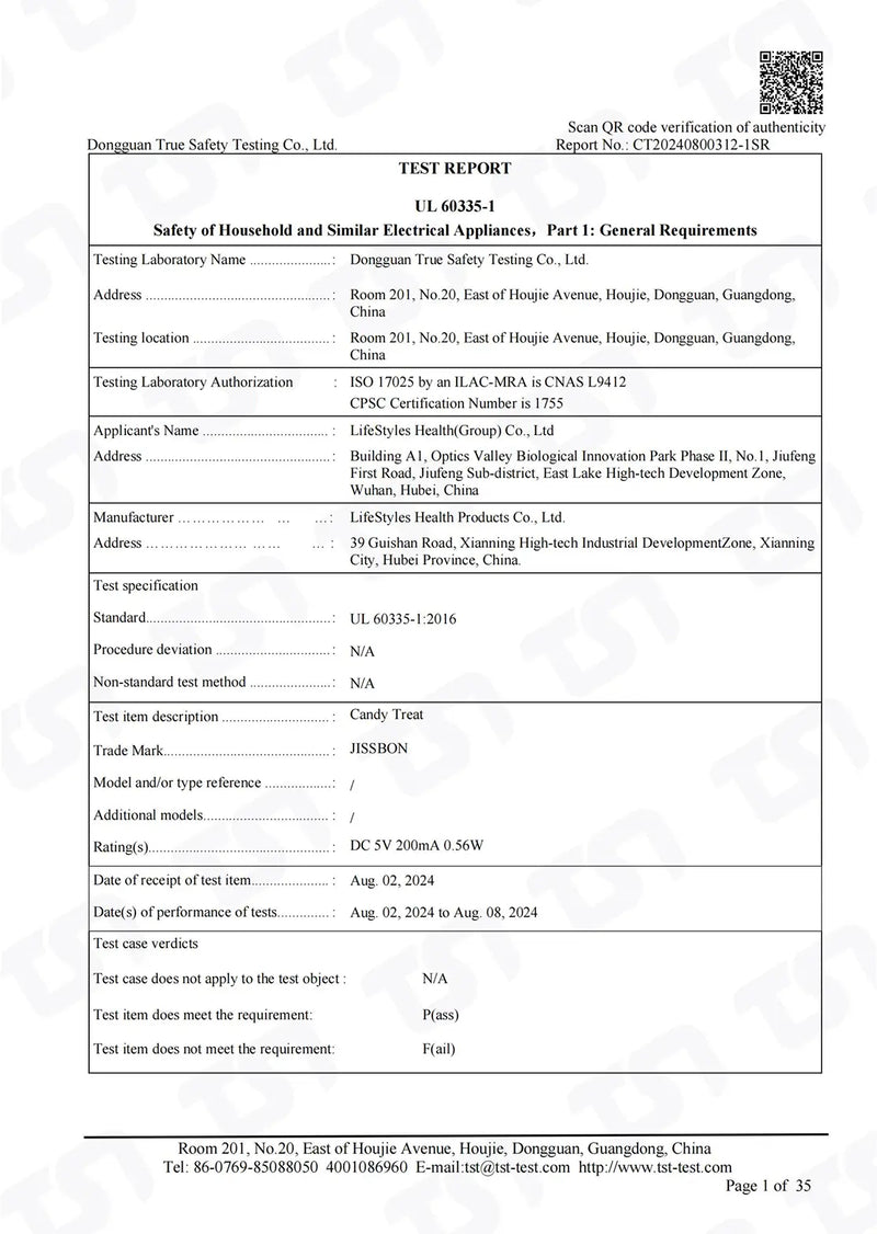 Certification detail