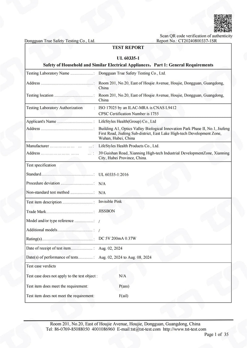 Certification detail