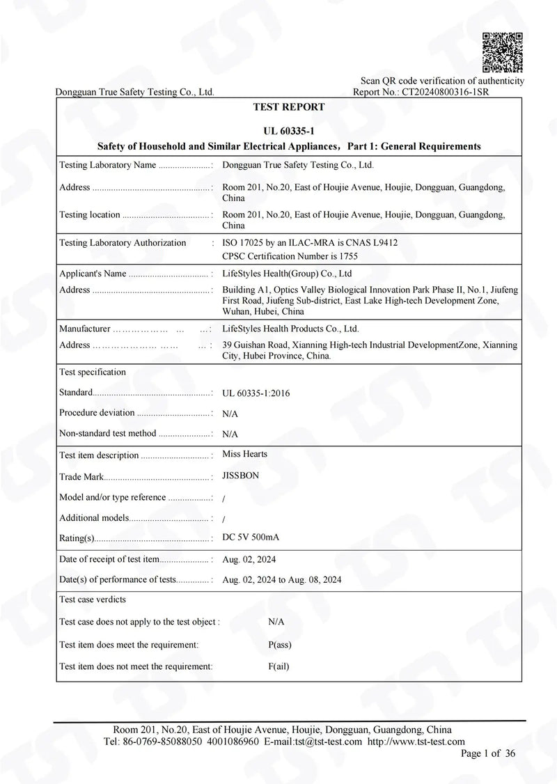 Certification detail