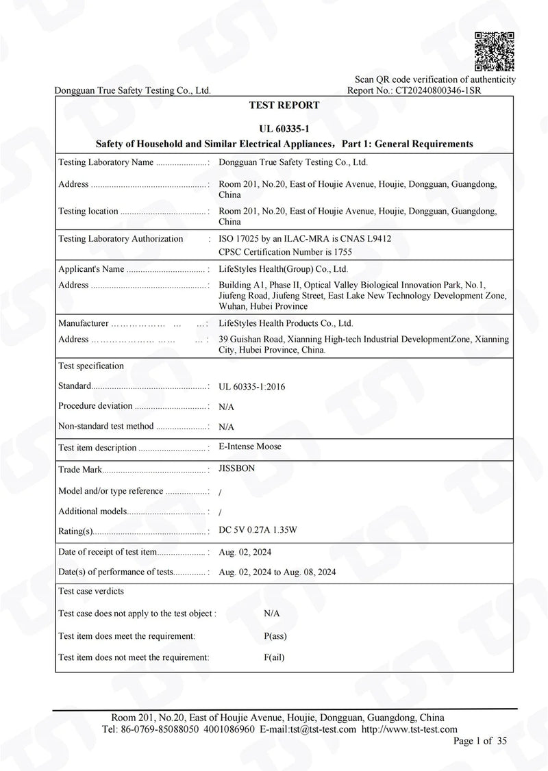 Certification detail