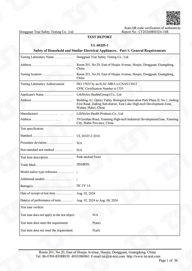 Certification detail