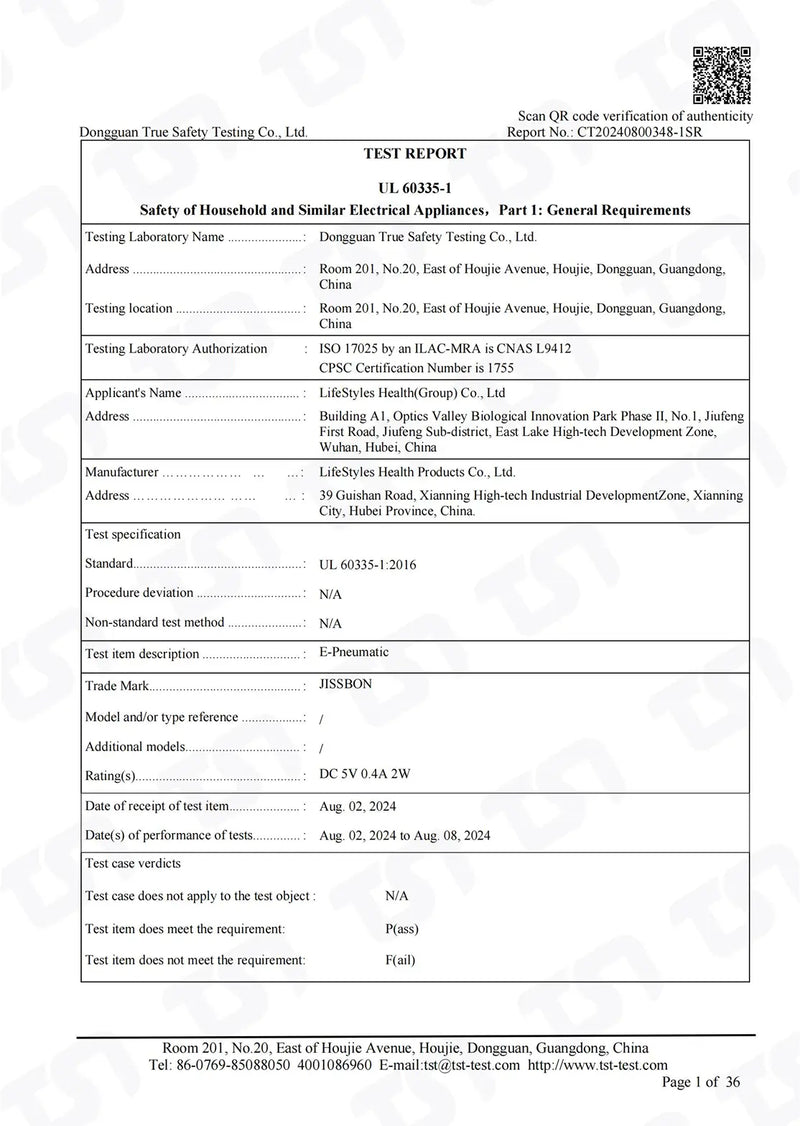 Certification detail