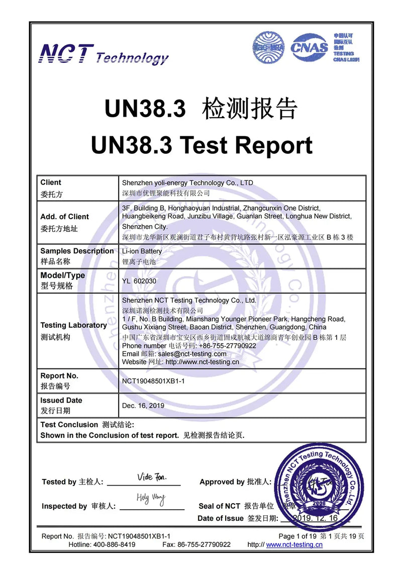 Certification detail