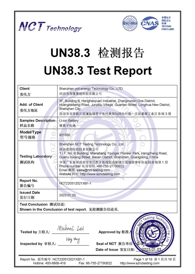 Certification detail