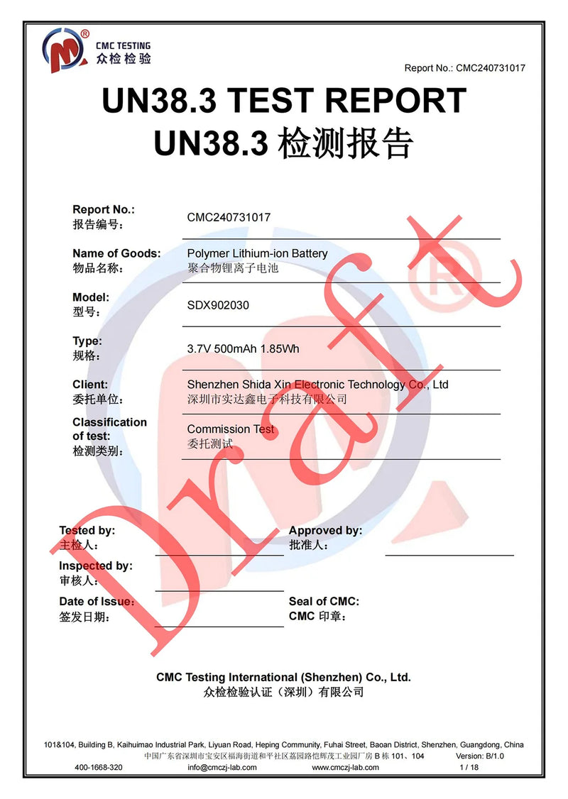 Certification detail
